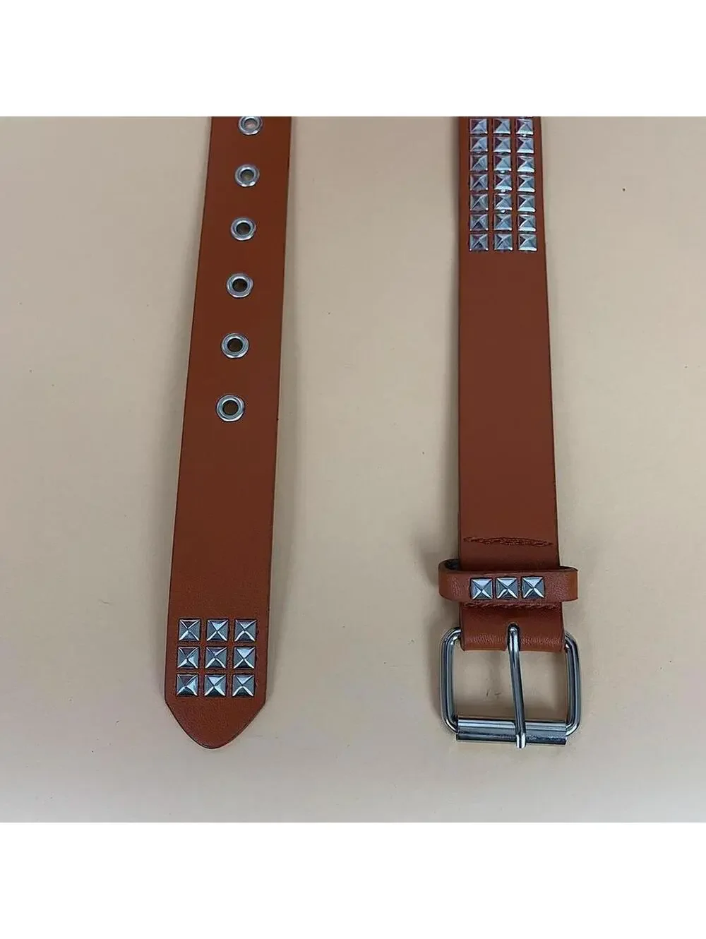Cyber Grunge Diamond Studded brown essential belt. Y2k 2000s style. Fits a